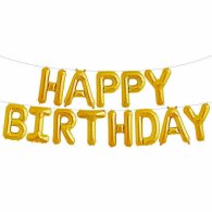 Фольгированный шар-надпись "Happy Birthday" золото Китай 