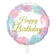 Фольгированный шар круг "Happy Birthday" 18" Китай