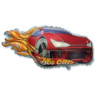 Фольгированный шар фигура "Гоночная тачка" красный Flexmetal