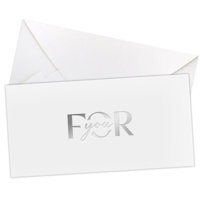 Конверт для денег "For you" серебряное тиснение Конверт для денег "For you" серебряное тиснение