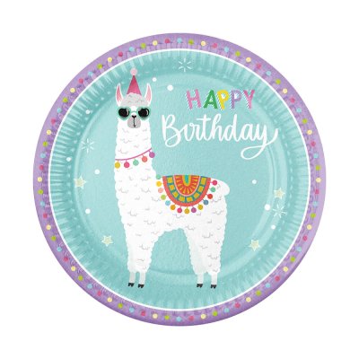 Набор тарелок "Happy Birthday" лама 10 шт