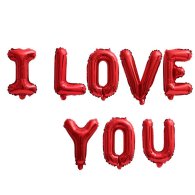 Фольгированный шар-надпись "I love you" красный 40 см Китай