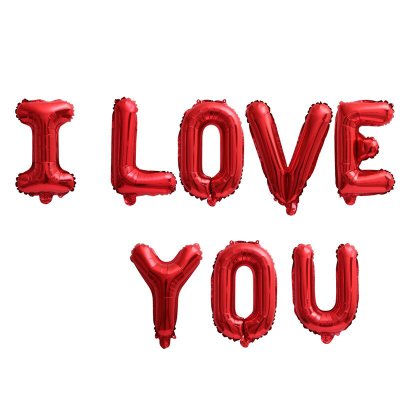 Фольгированный шар-надпись "I love you" красный 40 см Китай Фольгированный шар-надпись "I love you" красный 40 см Китай