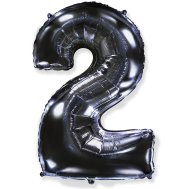 Фольгированный шар цифра "2" чёрный 40" FlexMetal