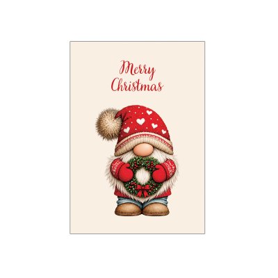 Міні-листівки "Merry Christmas" з віночком 10 шт