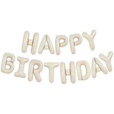 Фольгированный шар-надпись "Happy Вirthday" кремовий Китай 