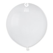 Латексный шарик 19" пастель без полос 01 белый Gemar
