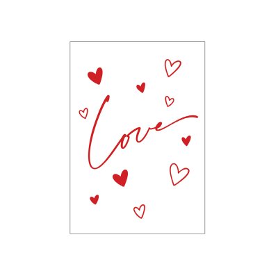 Міні-листівки "Love" серця на білому 10 шт Міні-листівки "Love" серця на білому 10 шт
