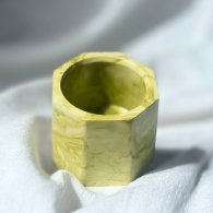 Кашпо гипсовое "Восьмигранник" мрамор оливка 4,7х5,5 см