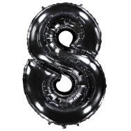 Фольгированный шар цифра "8" чёрный 40" FlexMetal