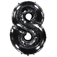 Фольгована кулька цифра "8" чорна 40" FlexMetal