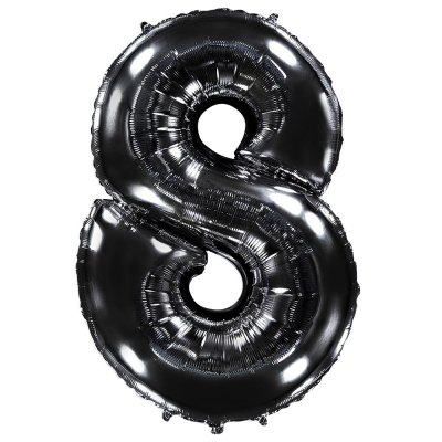 Фольгована кулька цифра "8" чорна 40" FlexMetal