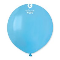 Латексна кулька 19" пастель без смуг 09 блакитний Gemar