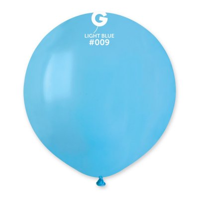 Латексна кулька 19" пастель без смуг 09 блакитний Gemar