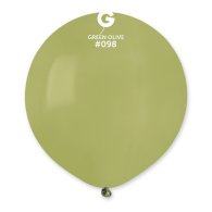 Латексный шарик 19" пастель без полос 98 оливковый Gemar