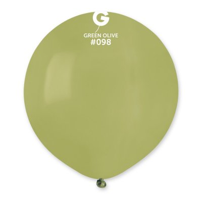 Латексный шарик 19" пастель без полос 98 оливковый Gemar