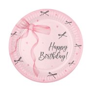 Набор тарелок "Happy Birthday" бантики 10 шт Набор тарелок "Happy Birthday" бантики 10 шт