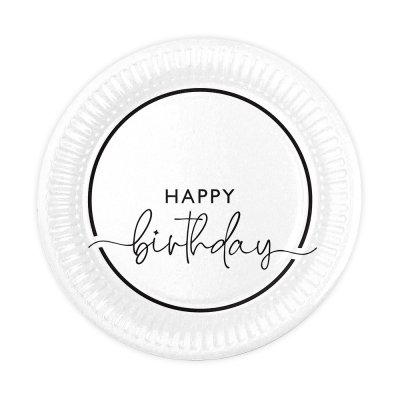 Набор тарелок "Happy Birthday" на белом 10 шт Набор тарелок "Happy Birthday" на белом 10 шт