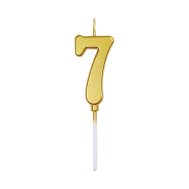 Свеча-цифра мини "7" на палочке золото 4 см Свеча-цифра мини "7" на палочке золото 4 см