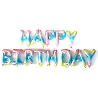 Фольгированный шар-надпись "Happy Вirthday" голограмма Китай
