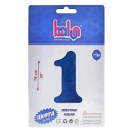 Фольгированный шар цифра "1" royal blue сатин 30" Balun в упаковке 