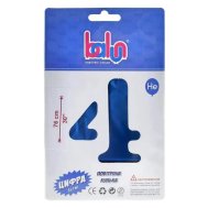 Фольгированный шар цифра "4" royal blue сатин 30" Balun в упаковке 