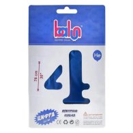 Фольгированный шар цифра "4" royal blue сатин 30" Balun в упаковке 