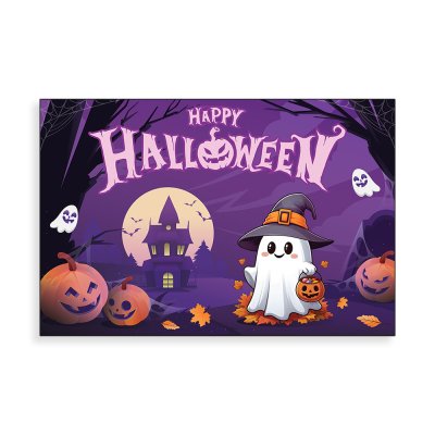 Баннер универсальный "Happy Halloween" привидение Баннер универсальный "Happy Halloween" привидение