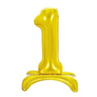 Фольгированный шар цифра на подставке "1" золото 32" Pelican Фольгированный шар цифра на подставке "1" золото 32" Pelican