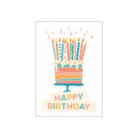 Міні-листівки "Happy Birthday" тортик 10 шт