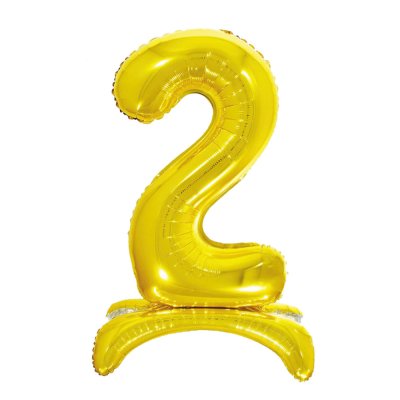 Фольгована кулька цифра на підставці "2" золото 32" Pelican Фольгована кулька цифра на підставці "2" золото 32" Pelican