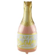 Фольгированный шар фигура "Happy Birthday" шампанское 93х48 см Китай Фольгированный шар фигура "Happy Birthday" шампанское 93х48 см Китай