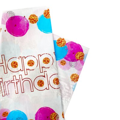 Скатерть "Happy Вirthday" кружочки