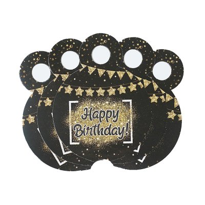 Медальки "Happy Birthday black" 10 шт 