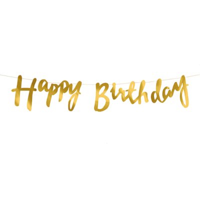 Гирлянда бумажная "Happy Birthday" золото Гирлянда бумажная "Happy Birthday" золото