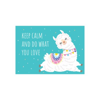 Мини-открытки "Keep calm" лама 10 шт