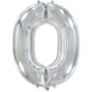 Фольгированный шар цифра "0" серебро 40" FlexMetal Фольгированный шар цифра "0" серебро 40" FlexMetal