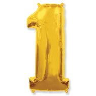 Фольгированный шар цифра "1" золото 40" FlexMetal Фольгированный шар цифра "1" золото 40" FlexMetal