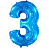 Фольгированный шар цифра "3" синий 40" FlexMetal