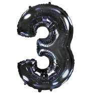 Фольгированный шар цифра "3" чёрный 40" FlexMetal