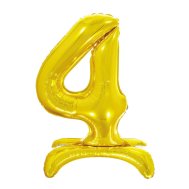 Фольгированный шар цифра на подставке "4" золото 32" Pelican Фольгированный шар цифра на подставке "4" золото 32" Pelican