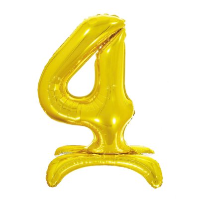 Фольгована кулька цифра на підставці "4" золото 32" Pelican Фольгована кулька цифра на підставці "4" золото 32" Pelican
