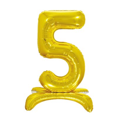 Фольгована кулька цифра на підставці "5" золото 32" Pelican Фольгована кулька цифра на підставці "5" золото 32" Pelican