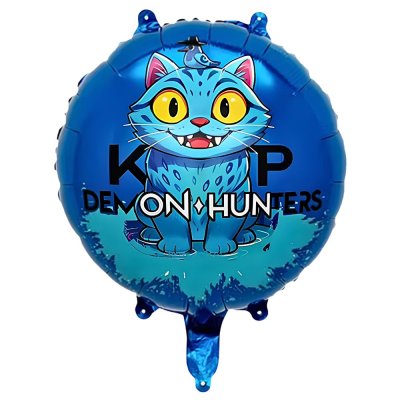 Фольгированный круглый шар "Охотники на демонов" синий кот 18" Китай Фольгированный круглый шар "Охотники на демонов" синий кот 18" Китай