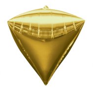 Фольгированный шар алмаз 3D золото 22" Китай