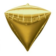Фольгированный шар алмаз 3D золото 22" Китай