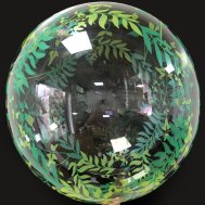 Надувной шар Bubbles прозрачный Веточки с листьями 18"(45см) Китай