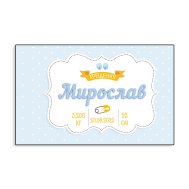 Баннер на крещение именной "Горошек пастель" голубой