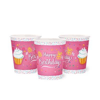Набор стаканчиков "Happy Birthday" кексик 10 шт