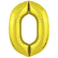 Фольгированный шар цифра "0" Slim золото 39" FlexMetal Фольгированный шар цифра "0" Slim золото 39" FlexMetal